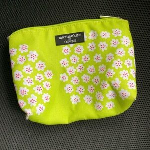 Marimekko Lime Green Floral Cosmetic Pouch